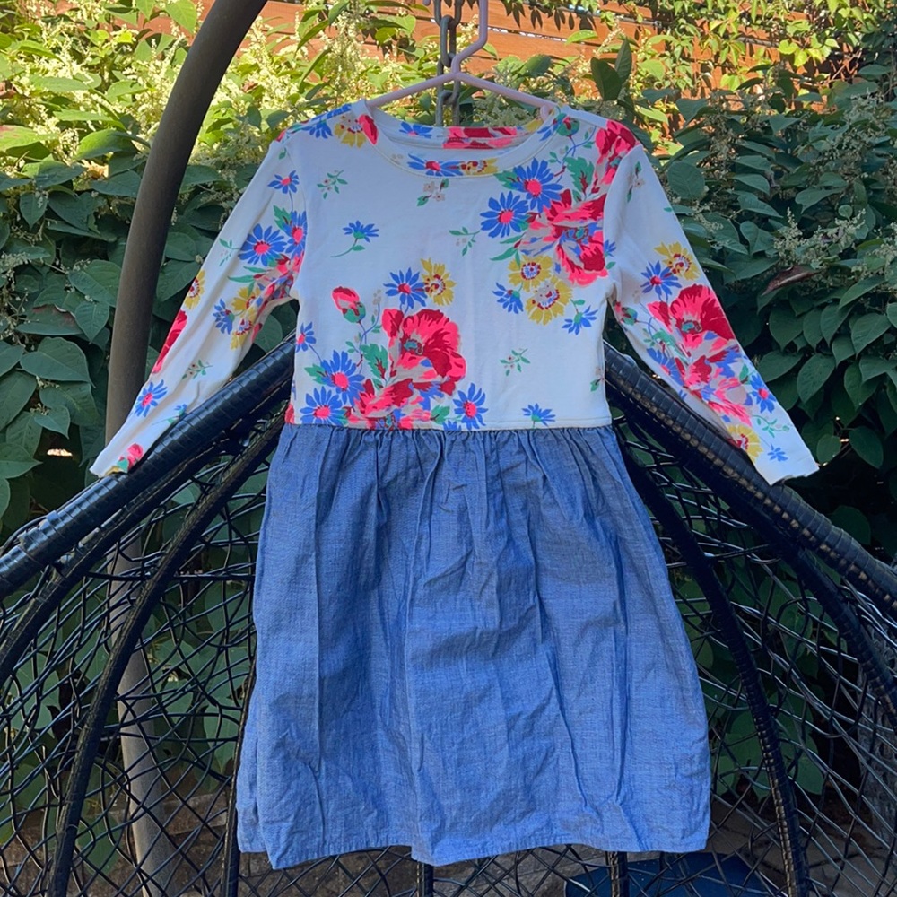Gap kids sweater dress with jean skirt gently used size S little girls